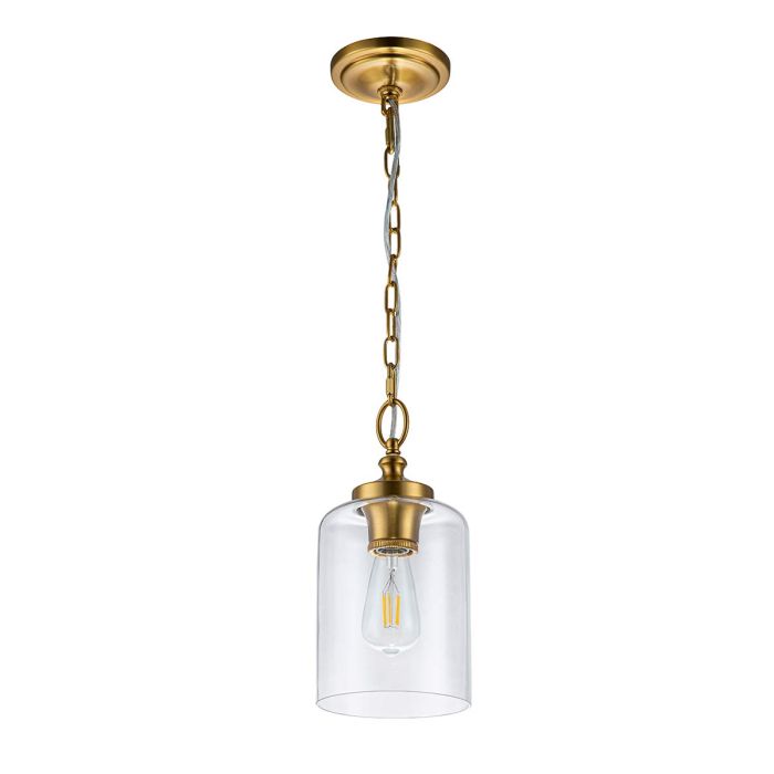 Hounslow 1 Light Mini Pendant - Burnished Brass