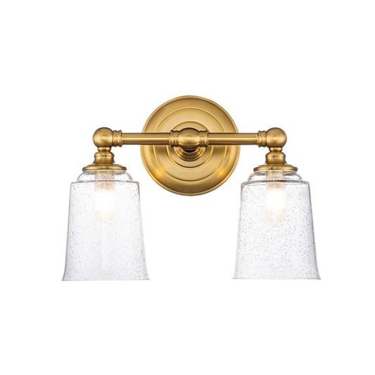 Huguenot Lake 2 Light Wall Light - Burnished Brass