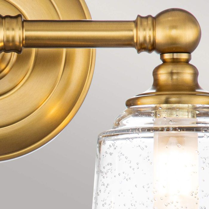 Huguenot Lake 2 Light Wall Light - Burnished Brass