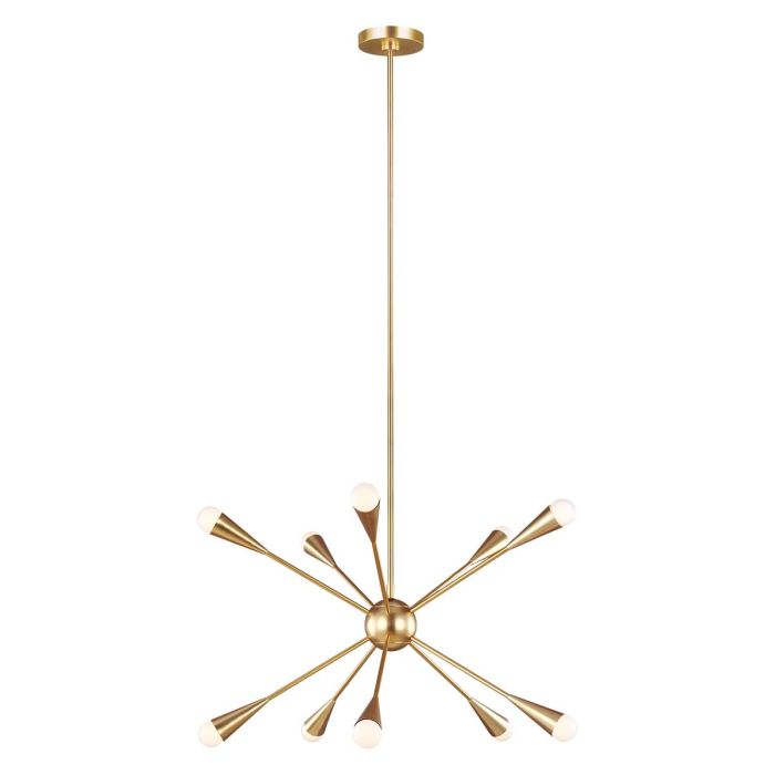 Jax 10 Light Chandelier - Burnished Brass