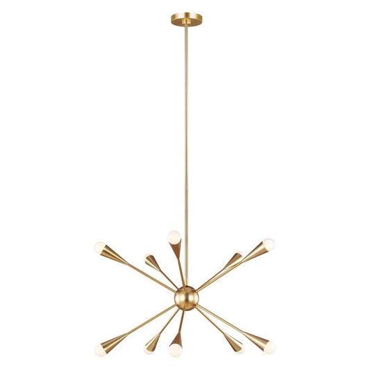 Jax 10 Light Chandelier - Burnished Brass
