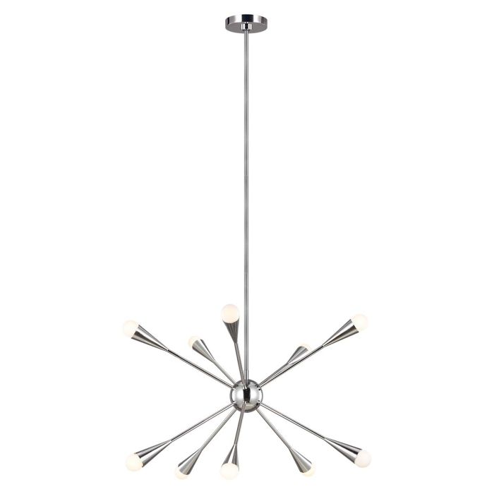 Jax 10 Light Chandelier - Polished Nickel