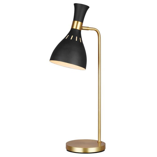 Joan 1 Light Table Lamp - Midnight Black / Burnished Brass