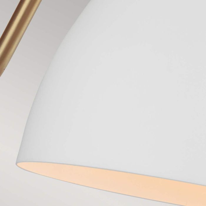 Joan 1 Light Wall Light - Matte White / Burnished Brass
