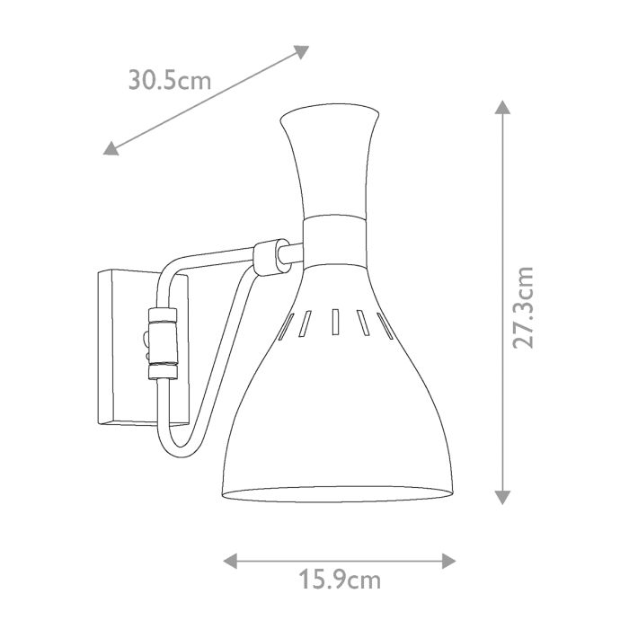 Joan 1 Light Wall Light - Matte White / Burnished Brass