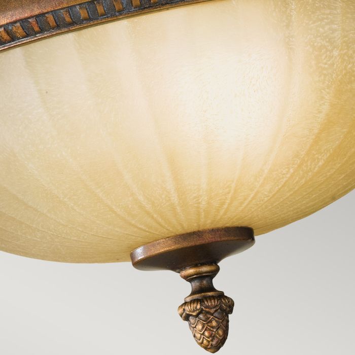 Kelham Hall 2 Light Flush - Firenze Gold / British Bronze