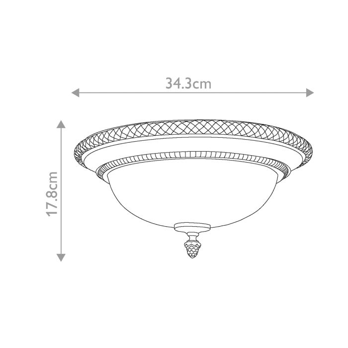 Kelham Hall 2 Light Flush - Firenze Gold / British Bronze