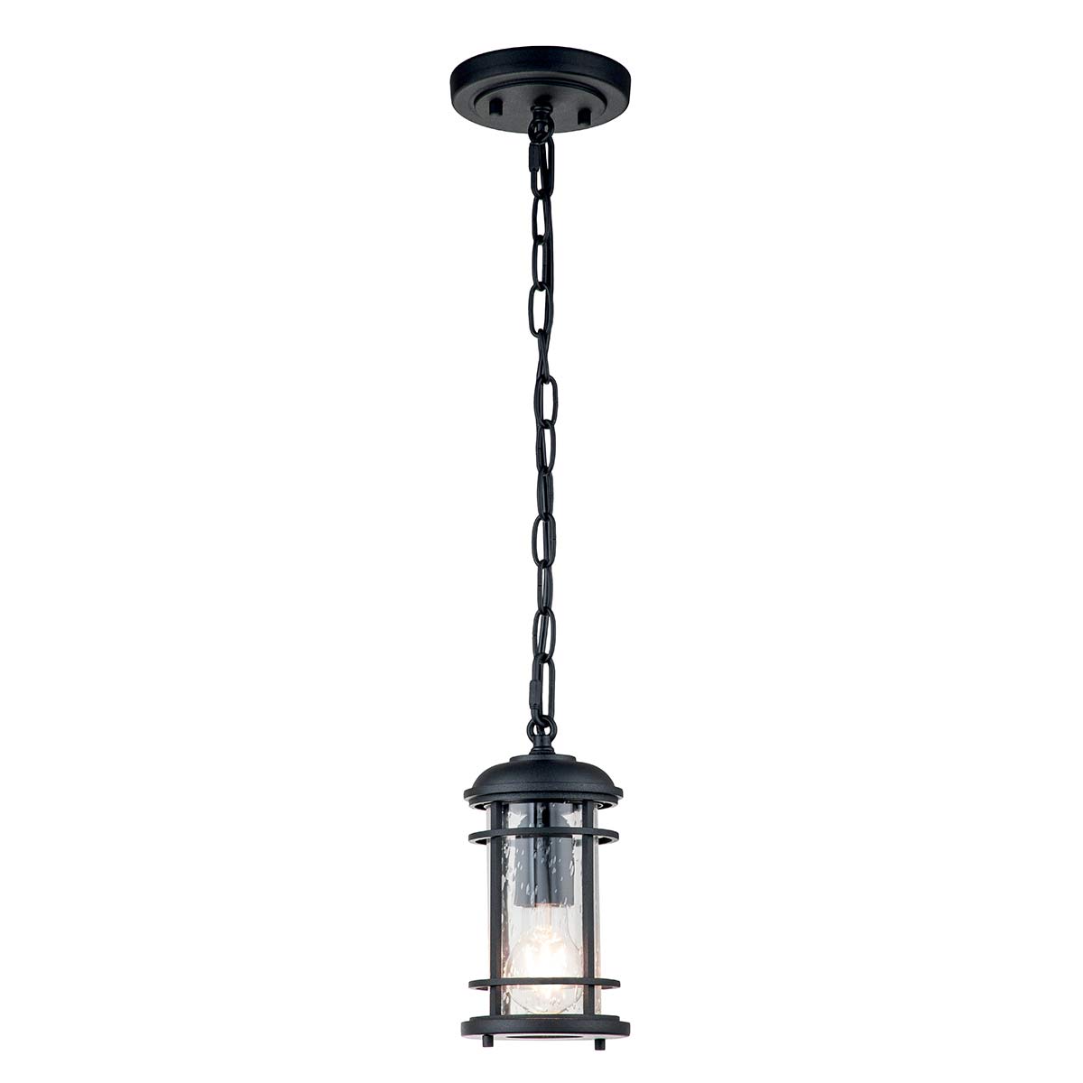 Lighthouse 1 Light Small Chain Lantern – Textured Black