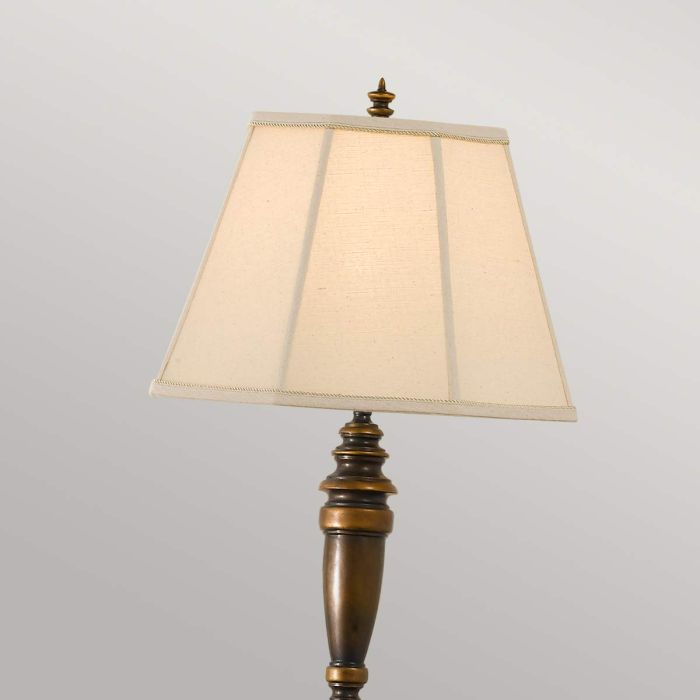 Lincolndale 1 Light Floor Lamp - Astral Bronze with Natural Shade