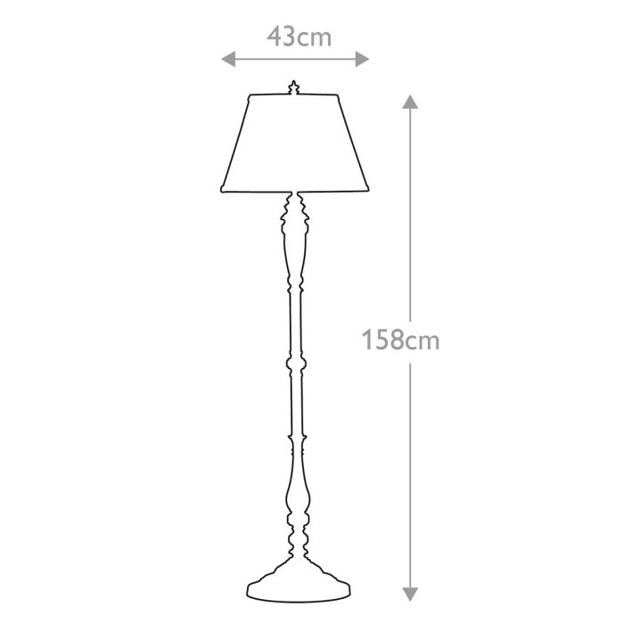 Lincolndale 1 Light Floor Lamp - Astral Bronze with Natural Shade