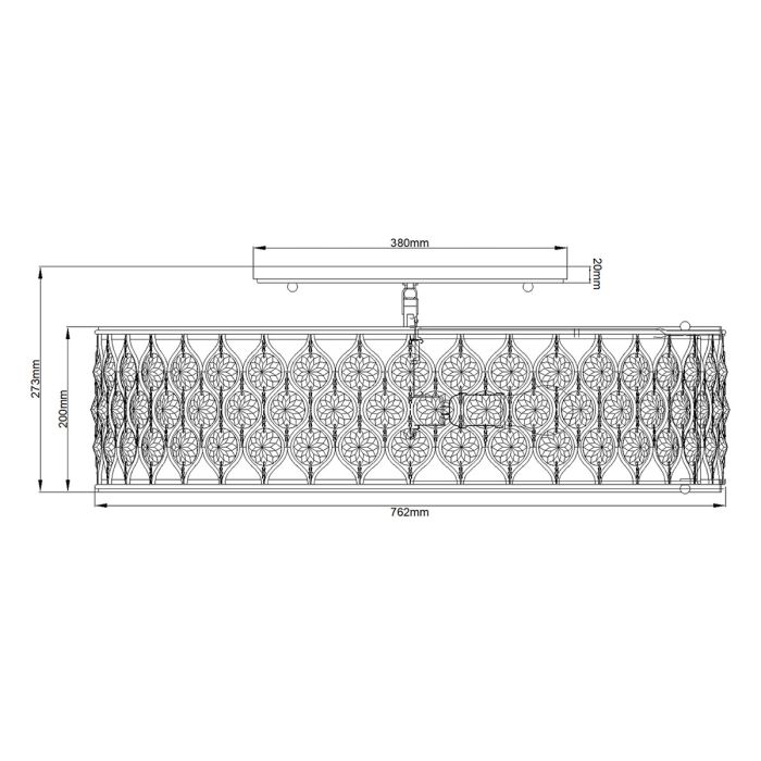 Lucia 6 Light Flush Light - Burnished Silver with Linen Fabric Shade