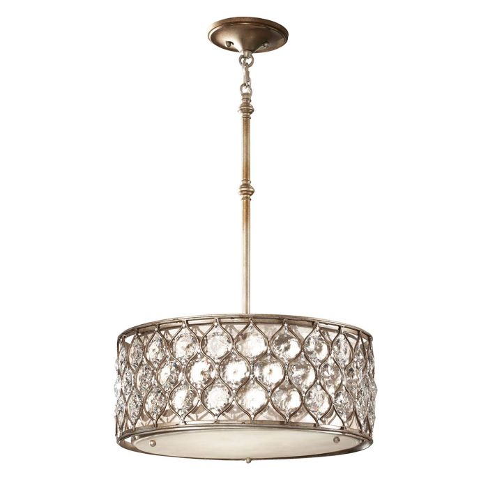 Lucia 3 Light Pendant Chandelier - Burnished Silver