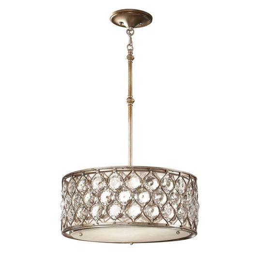 Lucia 3 Light Pendant Chandelier - Burnished Silver