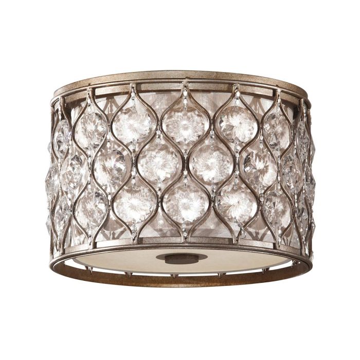 Lucia 2 Light Flush - Burnished Silver