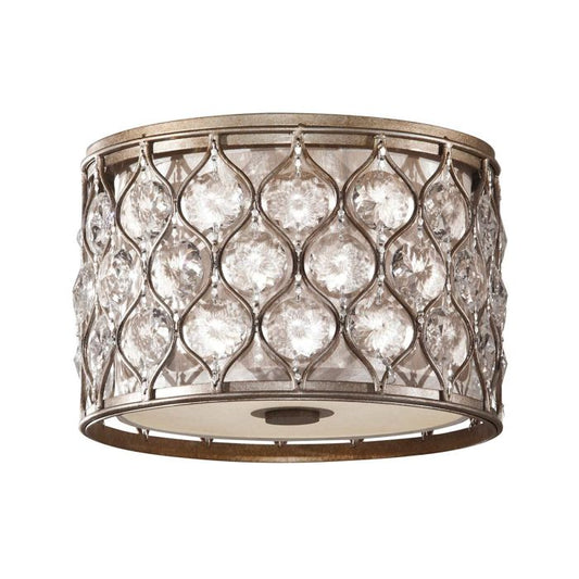 Lucia 2 Light Flush - Burnished Silver