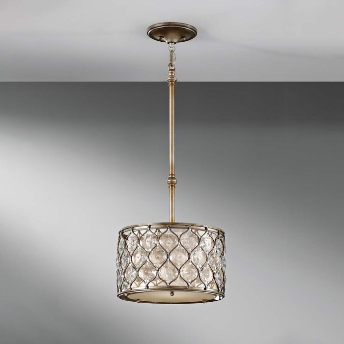 Lucia 1 Light Pendant Light - Burnished Silver