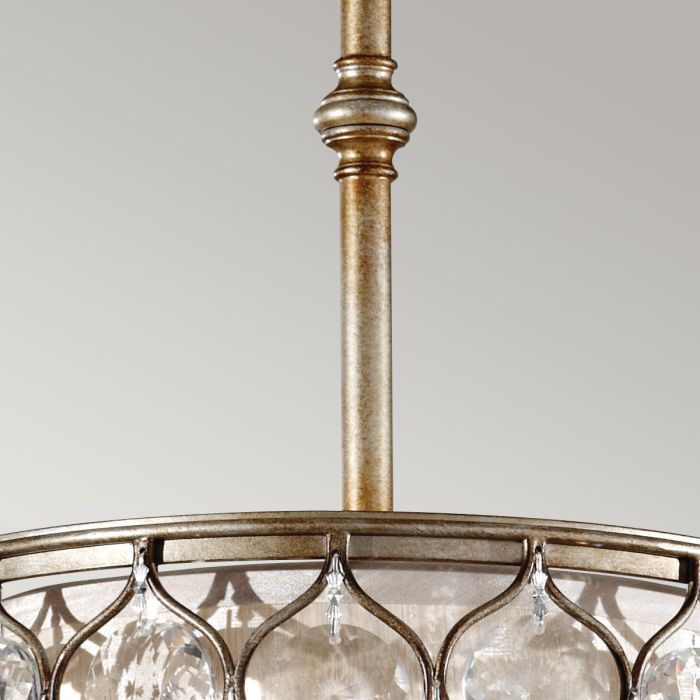 Lucia 1 Light Pendant Light - Burnished Silver