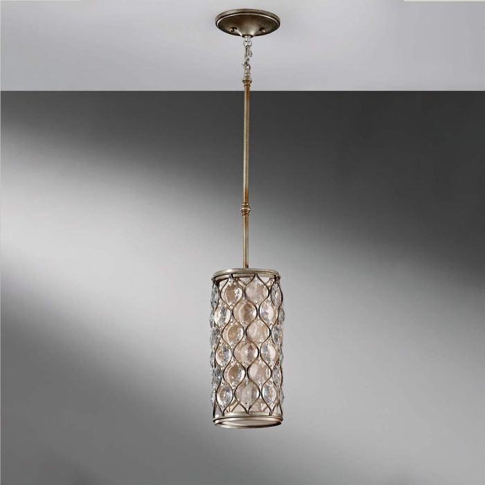 Lucia 1 Light Mini Pendant - Burnished Silver