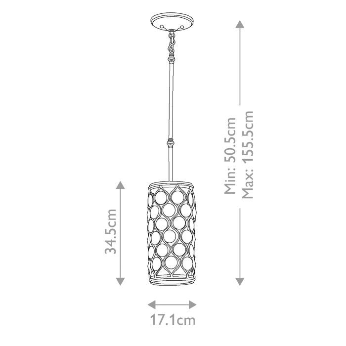 Lucia 1 Light Mini Pendant - Burnished Silver