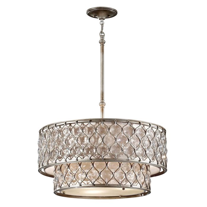 Lucia 6 Light Chandelier - Burnished Silver