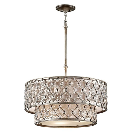 Lucia 6 Light Chandelier - Burnished Silver