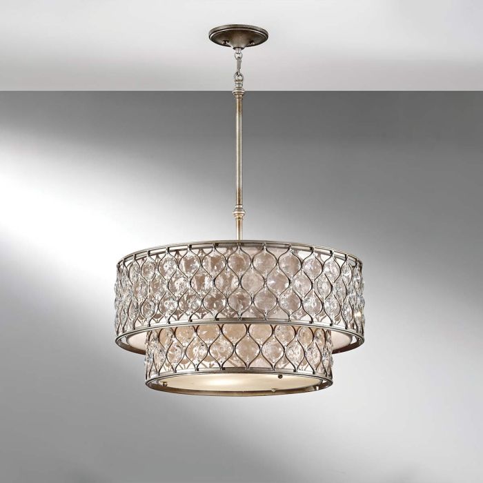 Lucia 6 Light Chandelier - Burnished Silver