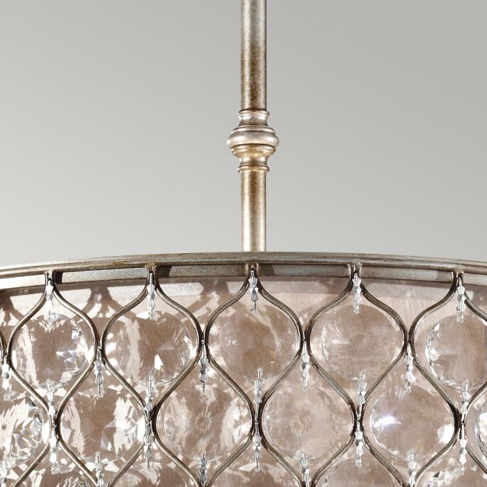Lucia 6 Light Chandelier - Burnished Silver