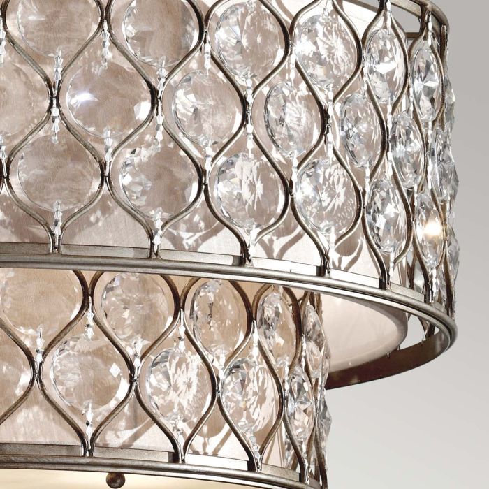 Lucia 6 Light Chandelier - Burnished Silver