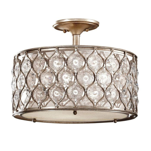 Lucia 1 Light Semi-Flush Light - Burnished Silver
