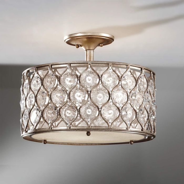 Lucia 1 Light Semi-Flush Light - Burnished Silver