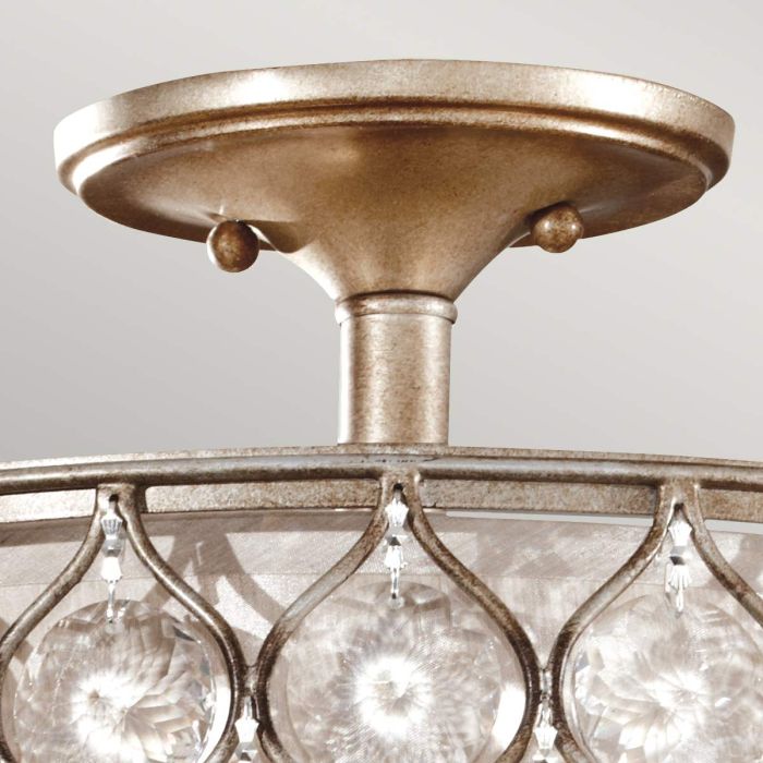 Lucia 1 Light Semi-Flush Light - Burnished Silver