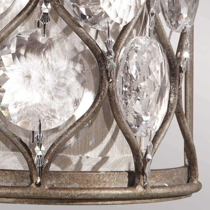 Lucia 1 Light Wall Light - Burnished Silver