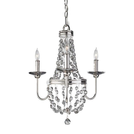 Malia 3 Light Chandelier - Polished Nickel