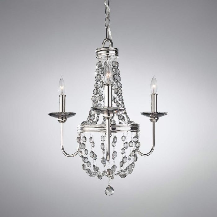 Malia 3 Light Chandelier - Polished Nickel