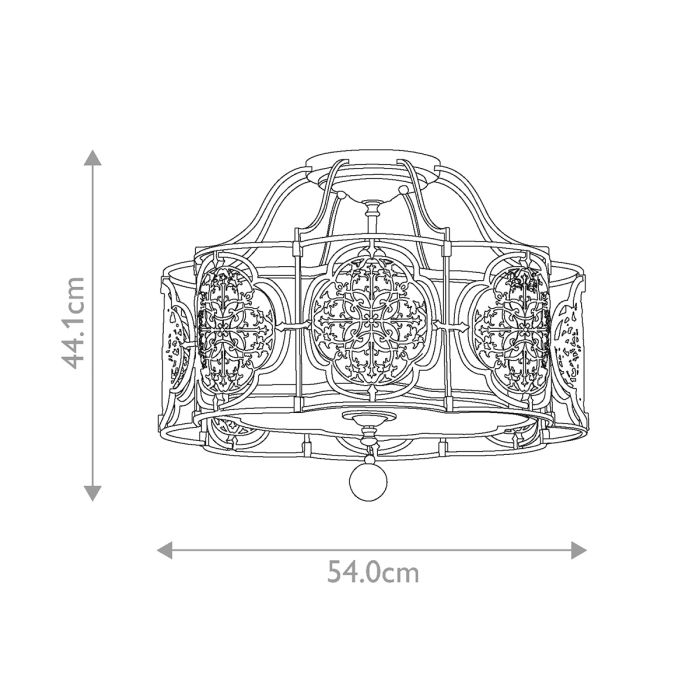 Marcella 3 Light Semi-Flush - British Bronze / Oxidized Bronze