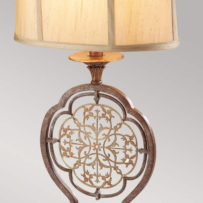 Marcella 1 Light Table Lamp - British Bronze / Oxidized Bronze with Light Gold Shade