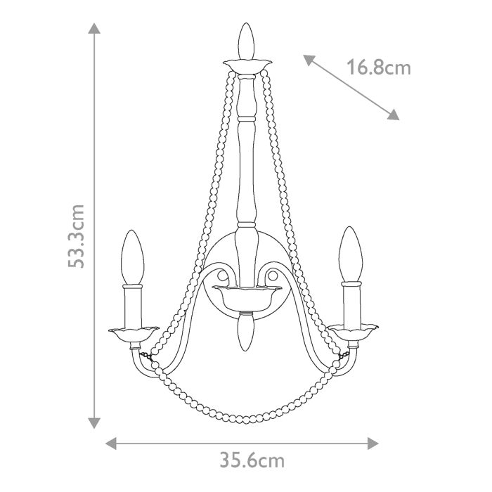 Maryville 2 Light Wall Light - Washed Grey