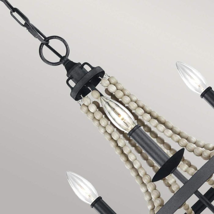 Nori 3 Light Chandelier - Dark Weathered Zinc with Driftwood Grey