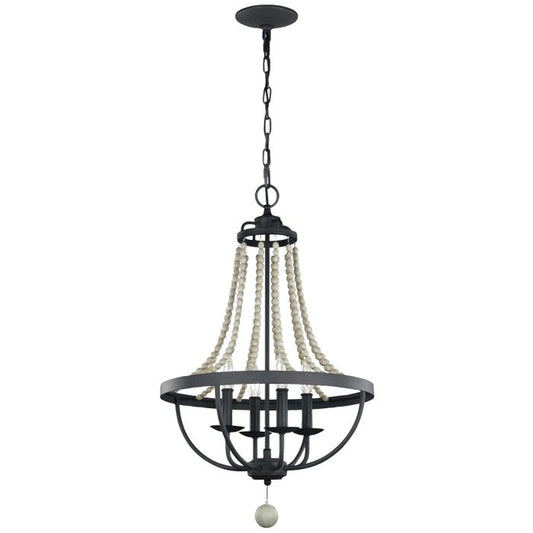 Nori 4 Light Chandelier - Dark Weathered Zinc with Driftwood Grey