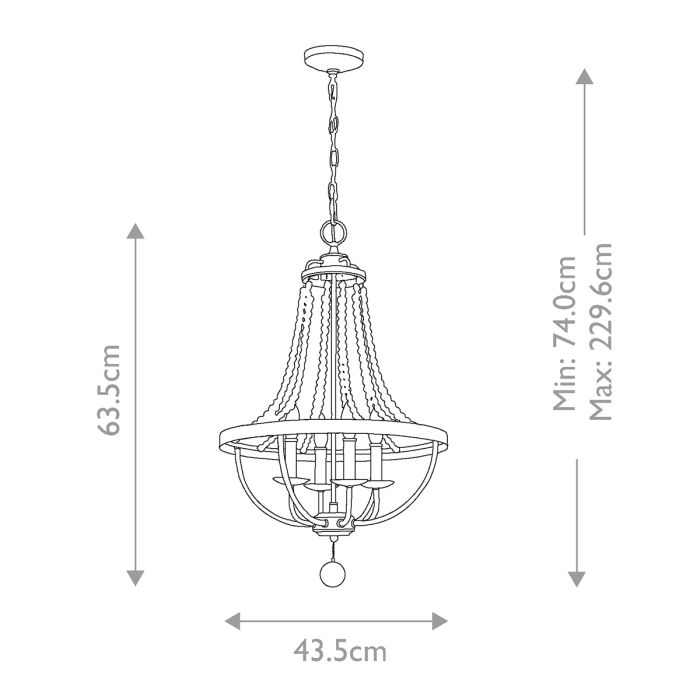 Nori 4 Light Chandelier - Dark Weathered Zinc with Driftwood Grey