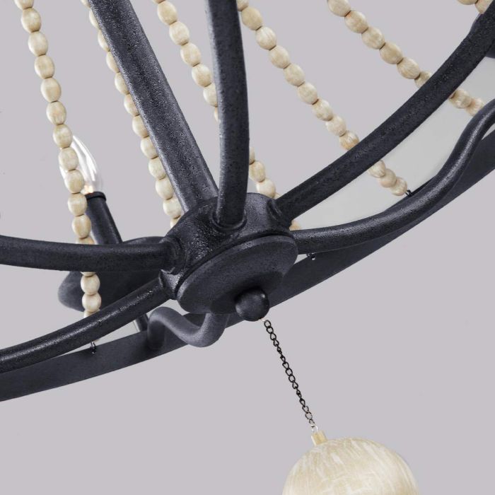 Nori 6 Light Chandelier - Dark Weathered Zinc with Driftwood Grey