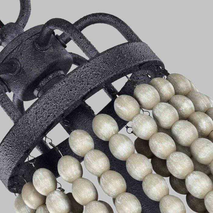 Nori 6 Light Chandelier - Dark Weathered Zinc with Driftwood Grey