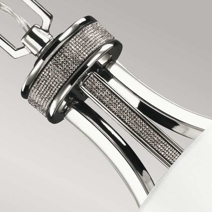 Pave 3 Light Chandelier - Polished Nickel