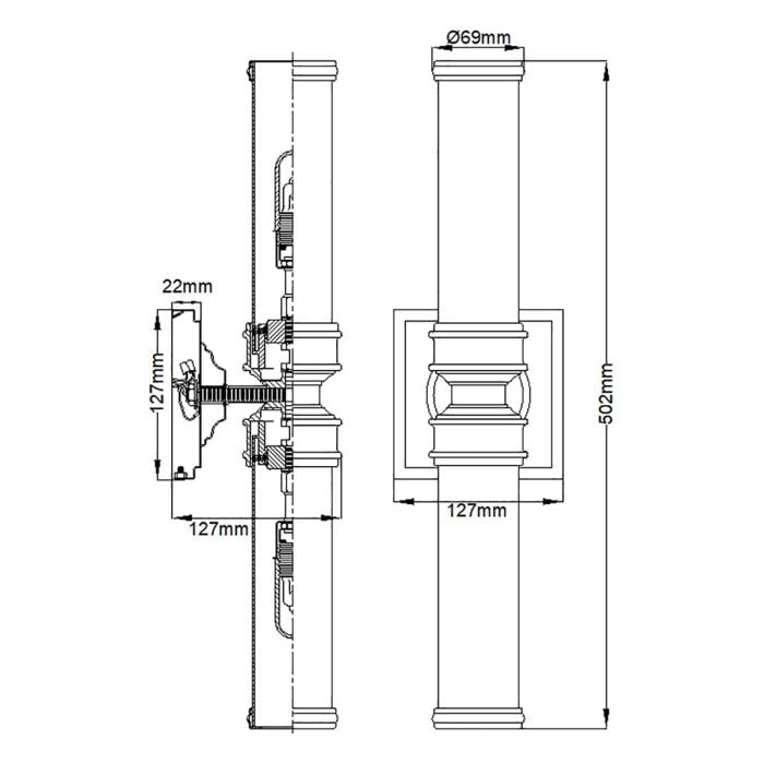Payne 2 Light Wall Light - Polished Chrome