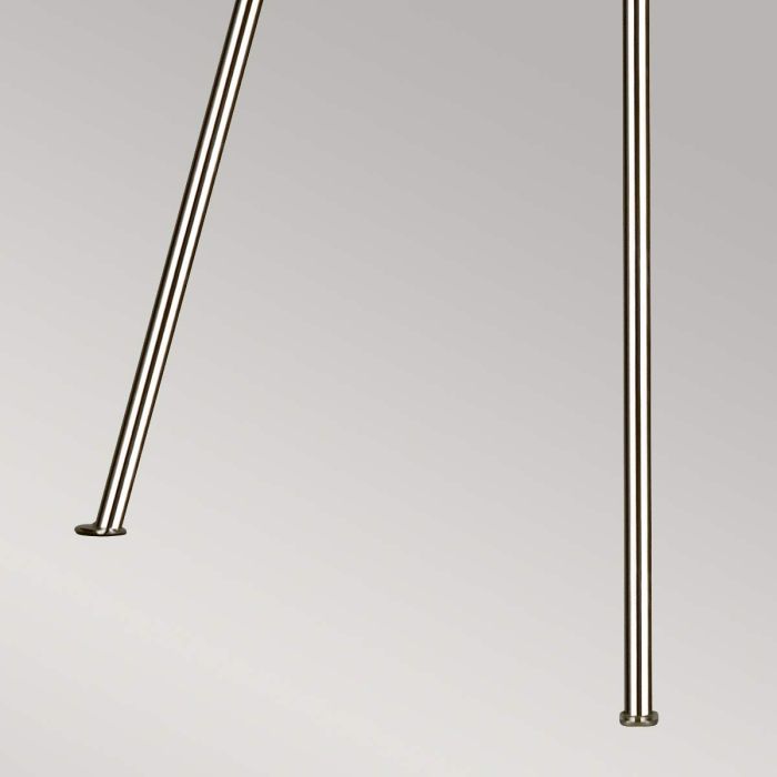 Penny 1 Light Floor Lamp - Polished Nickel with White Shade