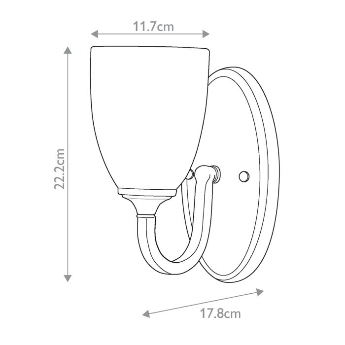 Perry 1 Light Wall Light - Polished Chrome