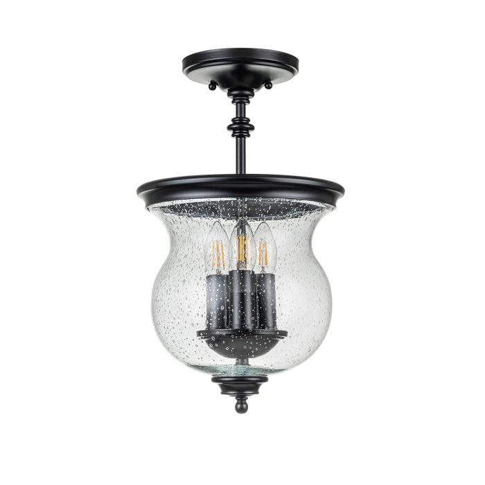 Pickering Lane 3 Light Semi-Flush - Black