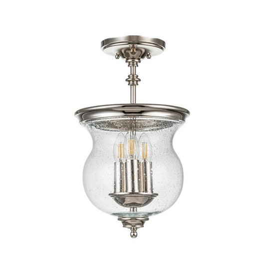 Pickering Lane 3 Light Semi-Flush - Polished Nickel