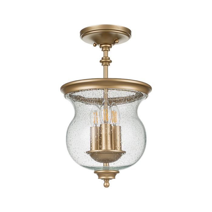 Pickering Lane 3 Light Semi-Flush - Painted Natural Brass