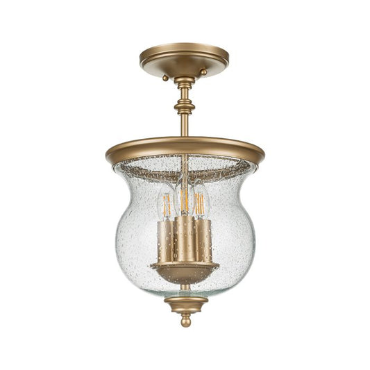 Pickering Lane 3 Light Semi-Flush - Painted Natural Brass